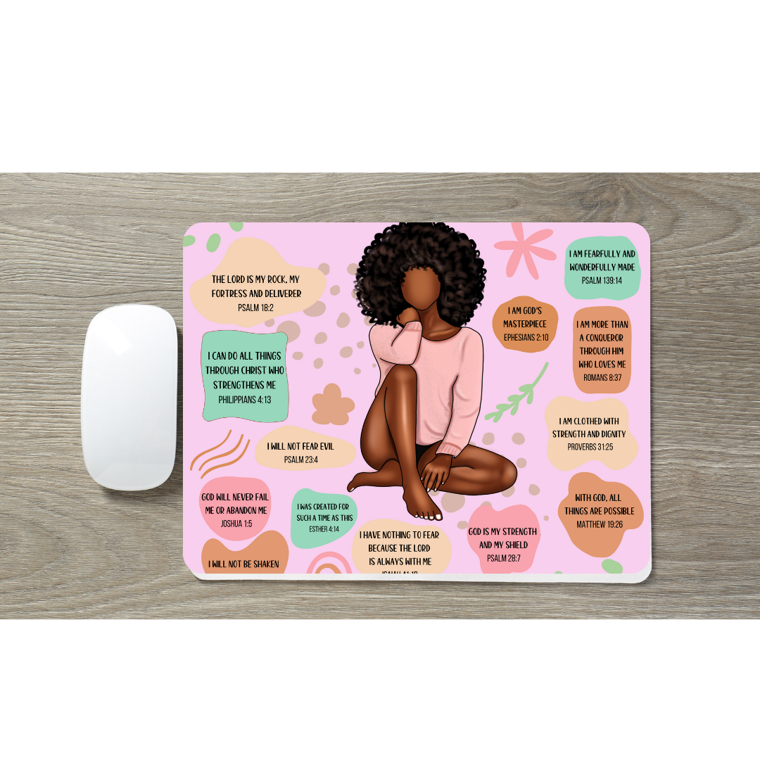 Pink Afro Girl Mousepad