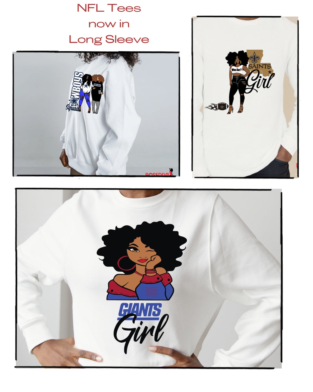 NFL Girl Tee (WHITE) – Boss Diva Designz